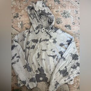 Nike Black and Gray cropped Hoodie